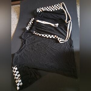 Checkerboard t shirt and shorts set